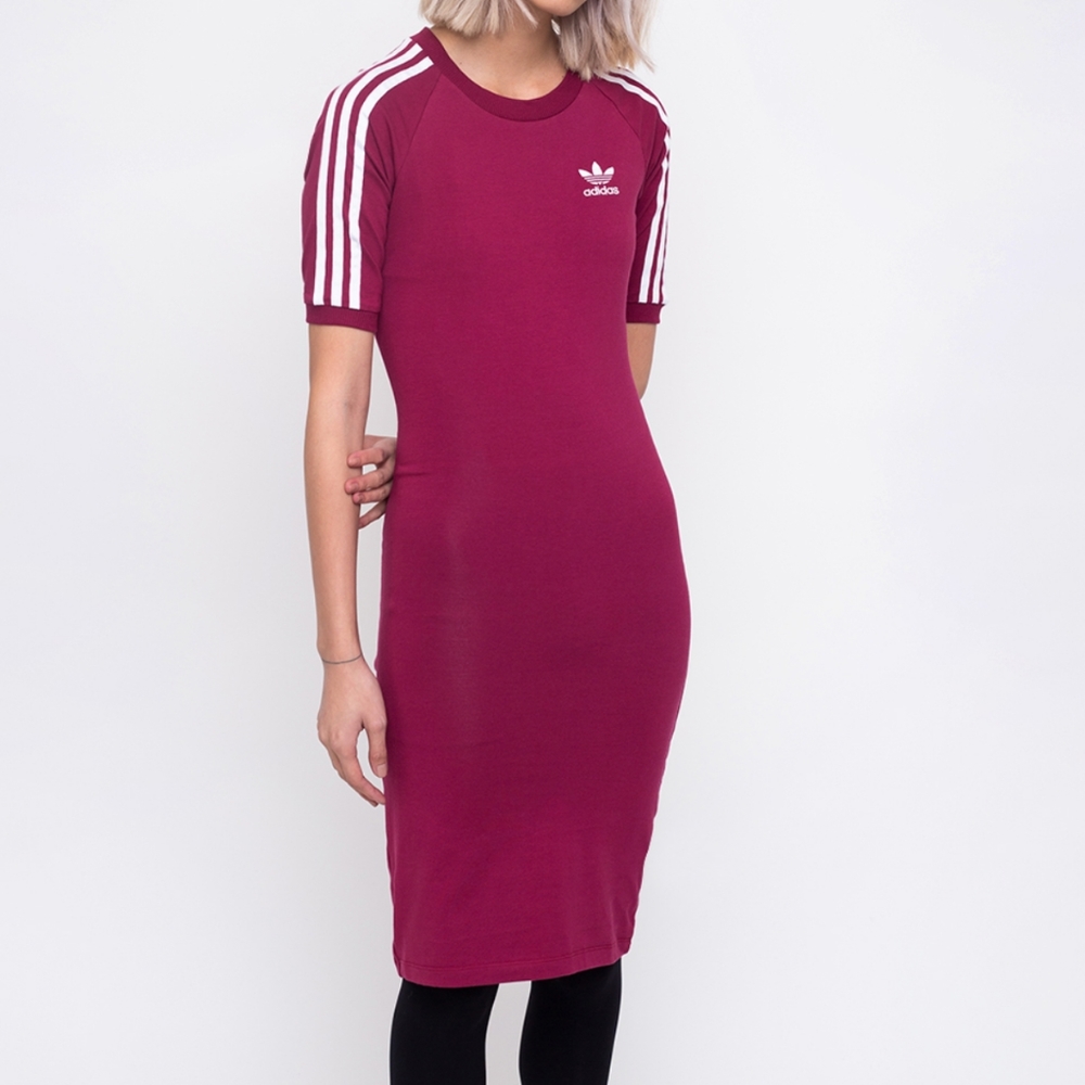 ADIDAS Originals Three Stripe Midi Ruby Dress - Picture 5 of 16